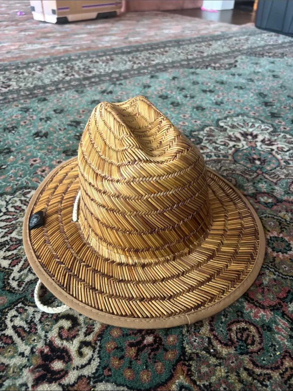 NWOT Kids Straw Sun Hat in Tan- 3-6 years